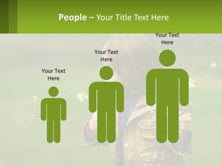 A Little Girl Blowing A Dandelion In A Field PowerPoint Template