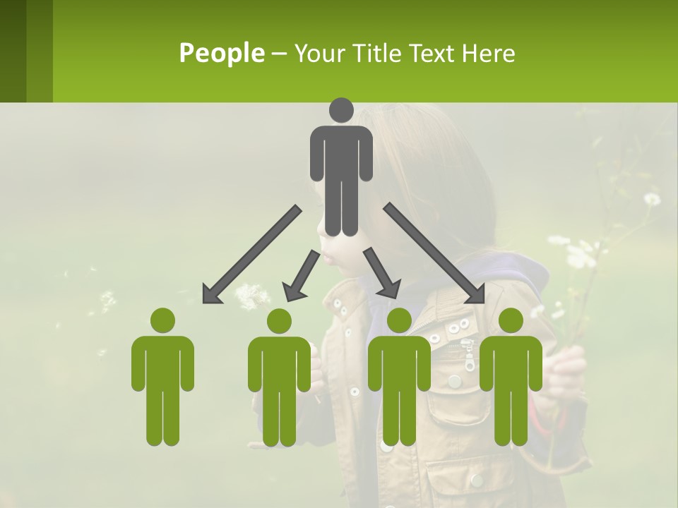 A Little Girl Blowing A Dandelion In A Field PowerPoint Template