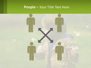 A Little Girl Blowing A Dandelion In A Field PowerPoint Template