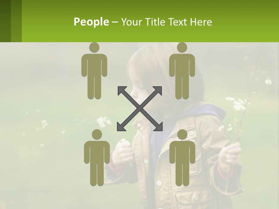 A Little Girl Blowing A Dandelion In A Field PowerPoint Template