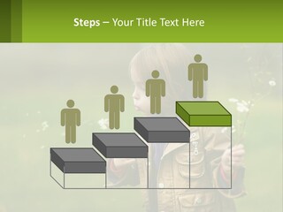 A Little Girl Blowing A Dandelion In A Field PowerPoint Template
