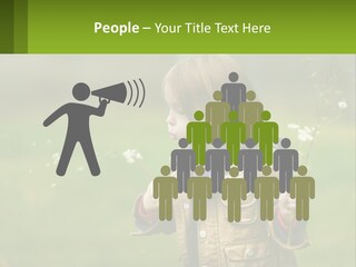 A Little Girl Blowing A Dandelion In A Field PowerPoint Template