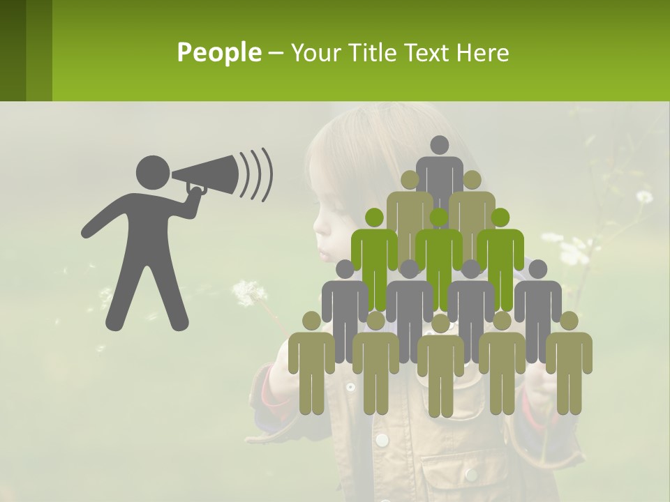 A Little Girl Blowing A Dandelion In A Field PowerPoint Template