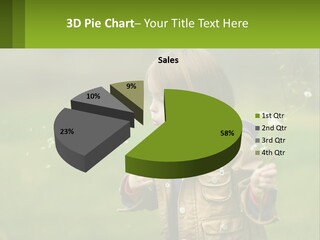 A Little Girl Blowing A Dandelion In A Field PowerPoint Template