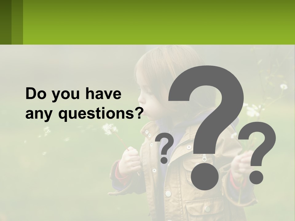 A Little Girl Blowing A Dandelion In A Field PowerPoint Template