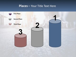 A Group Of People Walking Down A Sidewalk PowerPoint Template