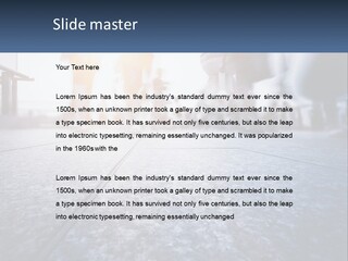 A Group Of People Walking Down A Sidewalk PowerPoint Template