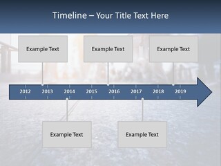 A Group Of People Walking Down A Sidewalk PowerPoint Template