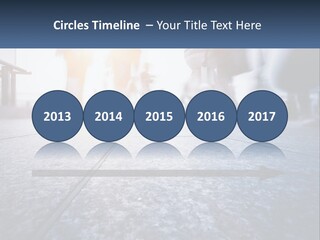 A Group Of People Walking Down A Sidewalk PowerPoint Template