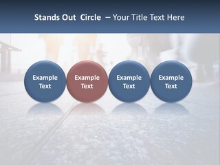 A Group Of People Walking Down A Sidewalk PowerPoint Template