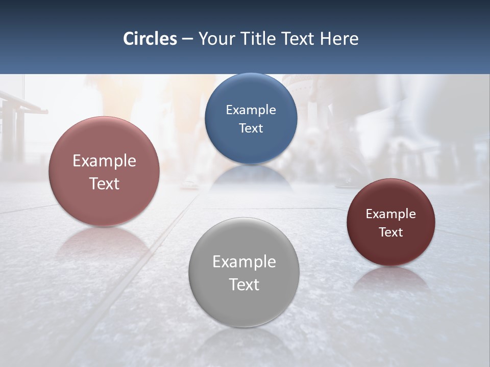 A Group Of People Walking Down A Sidewalk PowerPoint Template