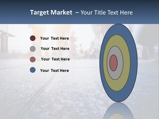 A Group Of People Walking Down A Sidewalk PowerPoint Template