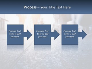 A Group Of People Walking Down A Sidewalk PowerPoint Template