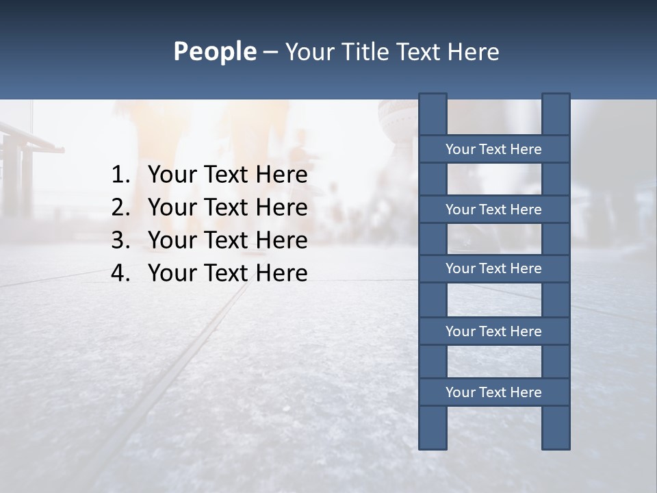 A Group Of People Walking Down A Sidewalk PowerPoint Template