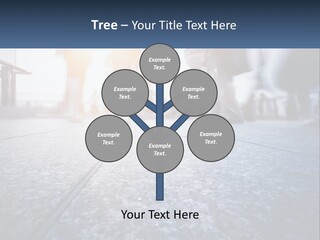 A Group Of People Walking Down A Sidewalk PowerPoint Template