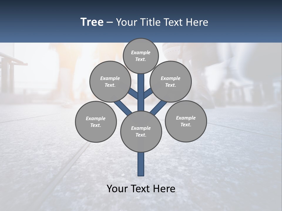 A Group Of People Walking Down A Sidewalk PowerPoint Template