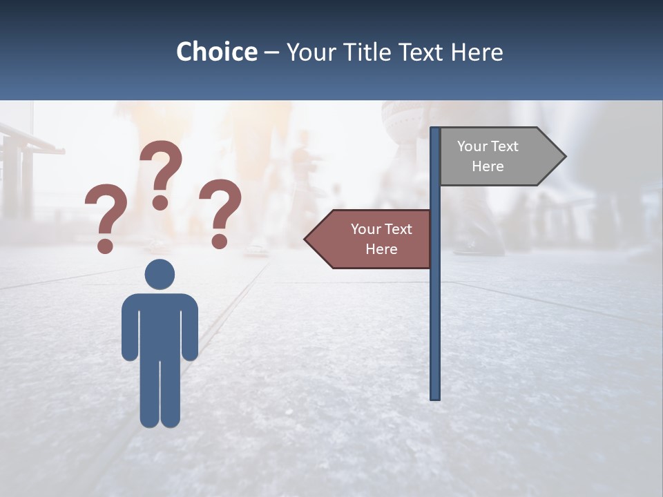 A Group Of People Walking Down A Sidewalk PowerPoint Template