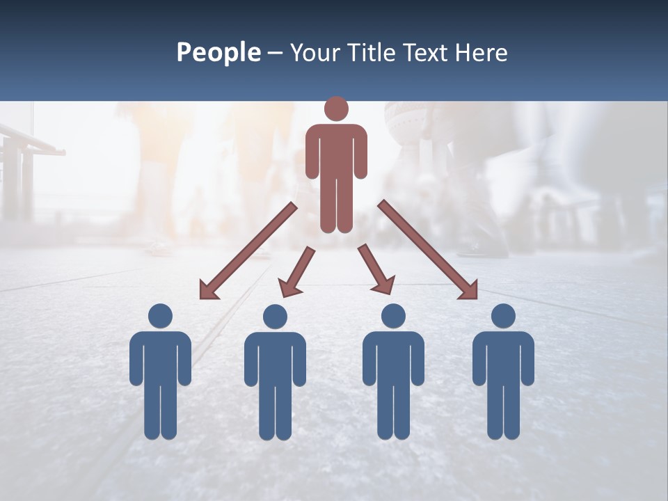 A Group Of People Walking Down A Sidewalk PowerPoint Template