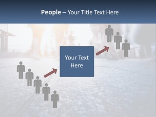A Group Of People Walking Down A Sidewalk PowerPoint Template