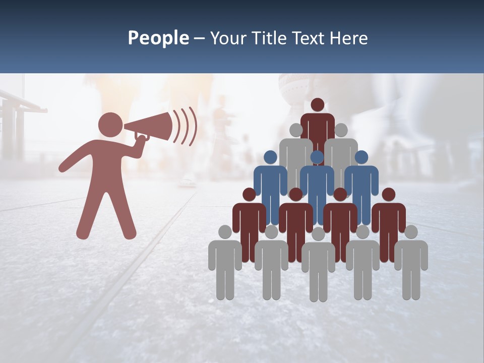 A Group Of People Walking Down A Sidewalk PowerPoint Template