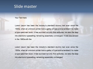 A Group Of People Walking Down A Sidewalk PowerPoint Template