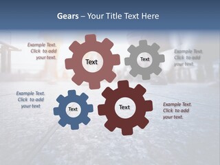 A Group Of People Walking Down A Sidewalk PowerPoint Template