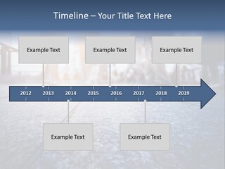 A Group Of People Walking Down A Sidewalk PowerPoint Template