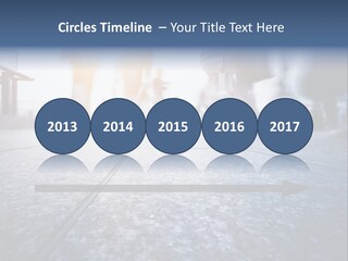 A Group Of People Walking Down A Sidewalk PowerPoint Template