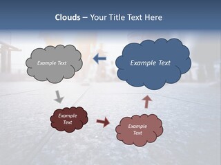 A Group Of People Walking Down A Sidewalk PowerPoint Template