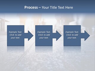 A Group Of People Walking Down A Sidewalk PowerPoint Template