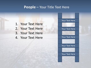 A Group Of People Walking Down A Sidewalk PowerPoint Template