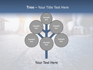 A Group Of People Walking Down A Sidewalk PowerPoint Template