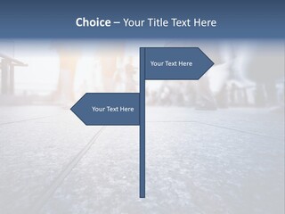 A Group Of People Walking Down A Sidewalk PowerPoint Template