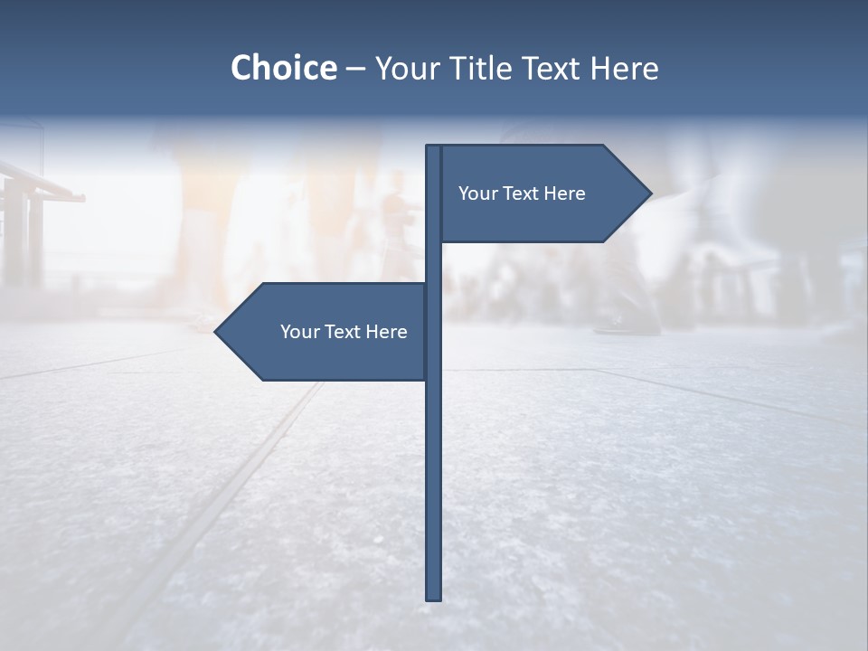 A Group Of People Walking Down A Sidewalk PowerPoint Template