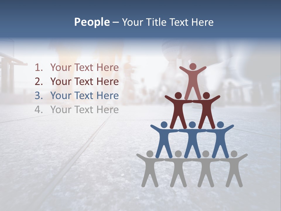 A Group Of People Walking Down A Sidewalk PowerPoint Template