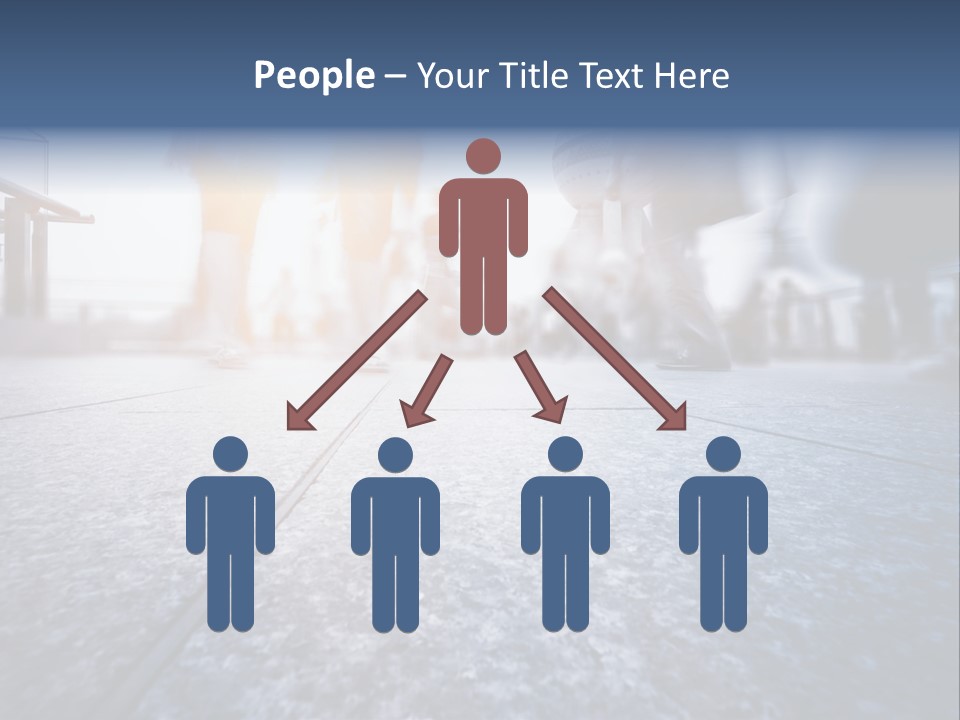 A Group Of People Walking Down A Sidewalk PowerPoint Template