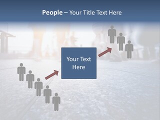 A Group Of People Walking Down A Sidewalk PowerPoint Template