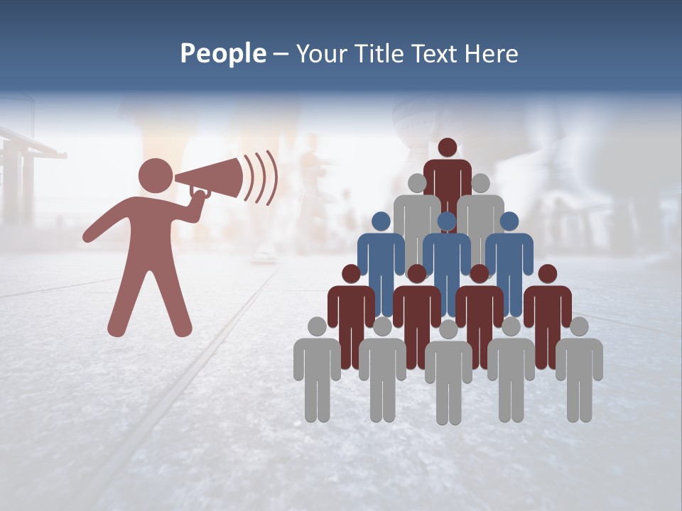 A Group Of People Walking Down A Sidewalk PowerPoint Template