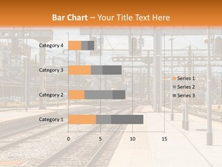 A Train Station With A Train On The Tracks PowerPoint Template