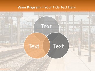 A Train Station With A Train On The Tracks PowerPoint Template