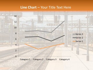 A Train Station With A Train On The Tracks PowerPoint Template