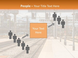 A Train Station With A Train On The Tracks PowerPoint Template