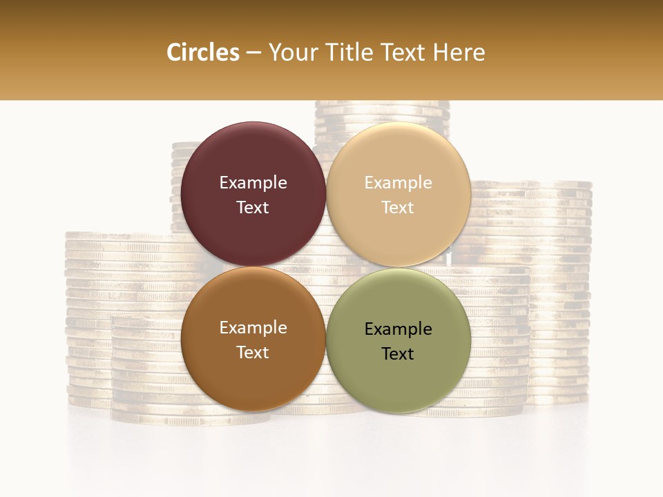 A Pile Of Gold Coins With A White Background PowerPoint Template