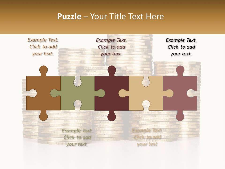 A Pile Of Gold Coins With A White Background PowerPoint Template