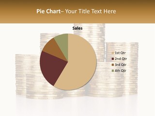A Pile Of Gold Coins With A White Background PowerPoint Template