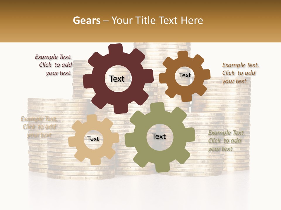 A Pile Of Gold Coins With A White Background PowerPoint Template