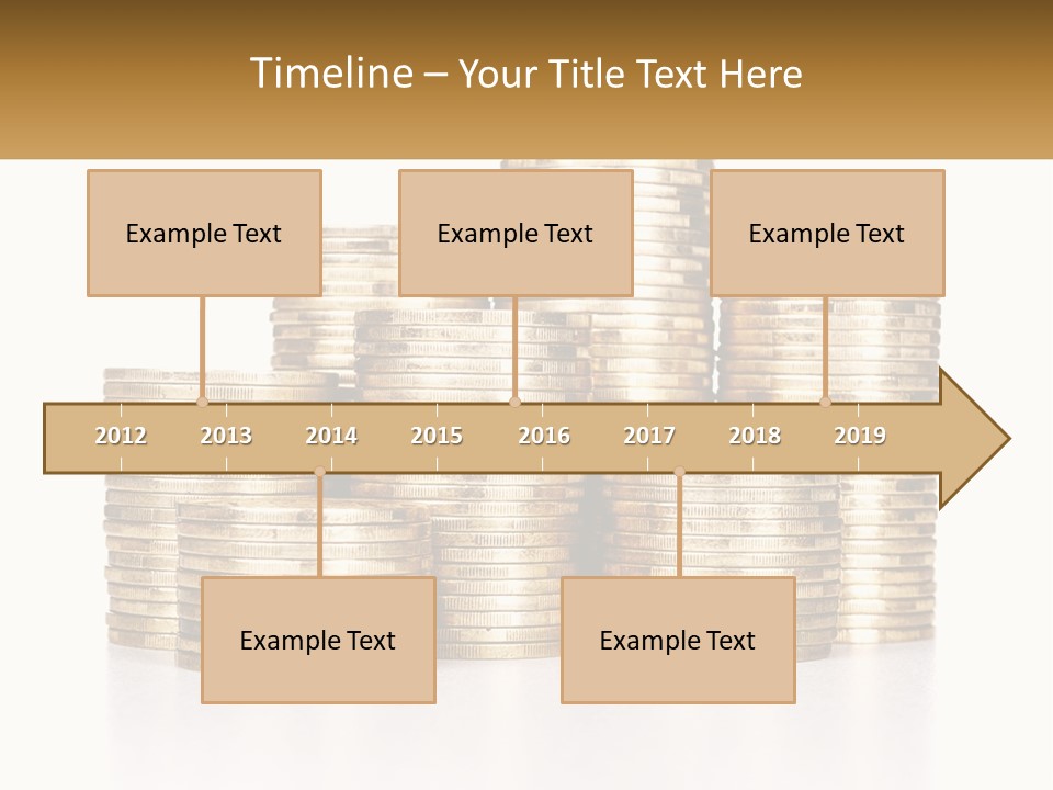 A Pile Of Gold Coins With A White Background PowerPoint Template