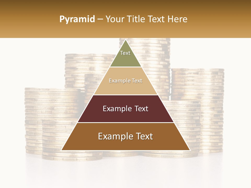 A Pile Of Gold Coins With A White Background PowerPoint Template