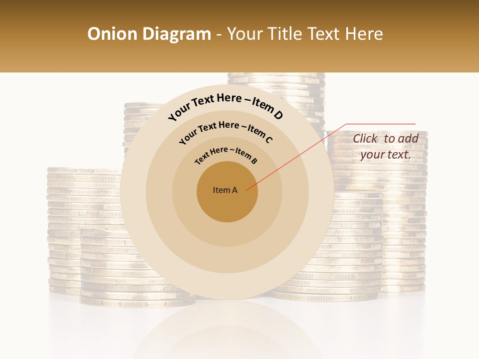 A Pile Of Gold Coins With A White Background PowerPoint Template