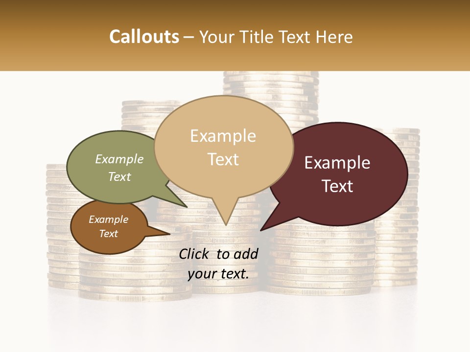 A Pile Of Gold Coins With A White Background PowerPoint Template